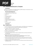 2.1.3.10 Lab - Install The Motherboard in A Computer