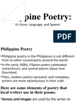 Philippine Poetry:: It's Form, Language, and Speech