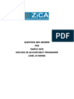 March 2020 Diploma in Accountancy Programme Question and Answer