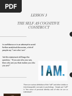 Lesson 3 The Self As Cognitive Construct