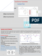 Transformer Equivalent Circuit - Transformer Tests: Open Circuit Test (O.C) Short Circuit Test (S.C)