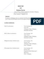 RESUME of Rehana Parvin