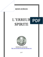 L'erreur Spirite - René Guénon - Edition 1977