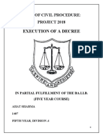 Execution of A Decree: Code of Civil Procedure: PROJECT 2018