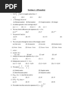 Section A (20 Marks) : and A Is Singular Matrix Then X