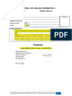 Examen Analisis Matematico 1