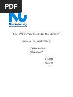 Ssci-102: World Culture & Diversity Instructor: Dr. Nihal Elshimy Yomna Nagah Dina Ahmed 1710828 1610156