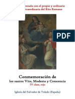 15 de Junio. San Vito, Modesto y Crescencia, Mártires. Propio y Ordinario de La Santa Misa