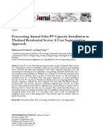 Forecasting Annual Solar PV Capacity Installation in Thailand Residential Sector: A User Segmentation Approach