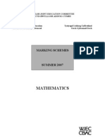 GCE June 2007 Marking Scheme