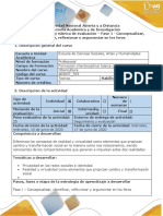 Guía de Actividades y Rúbrica de Evaluación - Fase 1 - Conceptualizar, Identificar, Reflexionar y Argumentar en Los Foros