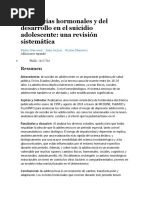 Influencias Hormonales y Del Desarrollo en El Suicidio Adolescente