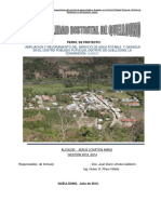 Ampliacion Y Mejoramiento Del Servicio de Agua Potable Y Desague en El Centro Poblado Putucusi, Distrito de Quellouno, La Convencion-Cusco