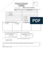 Score: - : Logarithmic Form Exponential Form