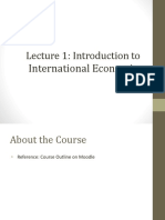 Introduction To International Economics (Lecture 1)