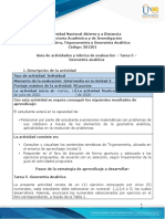 Guia de Actividades y Rúbrica de Evaluación - Tarea 5 - Geometría Analítica