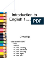 Introduction To English 1: Claudia Vanessa Maradiaga