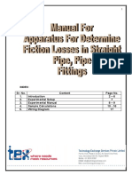 Apparatus For Friction Losses in Pipe Fittings Manual