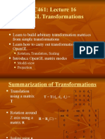 Csc461: Lecture 16 Opengl Transformations