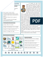 A Year in My Country Weather Reading Comprehension Exercises Tests Warmers Cool - 20163