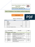 Master's Programme in Farm Machinery and Power Engineering