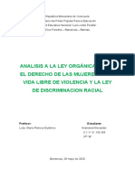 Analisis de La Ley Organica de La Mujer y Discriminacion Racial