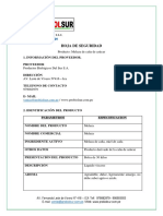 Hoja de Seguridad de Melaza