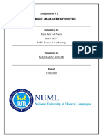 Assignment # 2 Database Management System: National University of Modern Languages