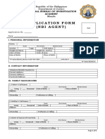 Application Form For The National Bureau of Investigation