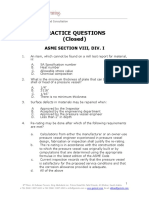 Practice Questions (Closed) : Asme Section Viii, Div. I