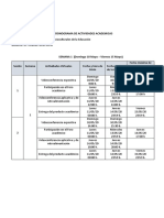 CRONOGRAMA DE ACTIVIDADES ACADEMICAS - Ejemplo