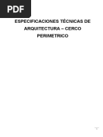 ESPECIFICACIONES TÉCNICAS DE ARQUITECTURA-cerco Perimetrico