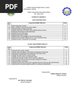 Luakan National High School-Annex San Ramon Dinalupihan, Bataan First Grading Examination SY: 2018-2019 Science Grade-9