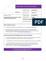 In-Course Assessment (Ica) Specification: Chunyan Mu CIS-4017-N 30 April 2020 4:00pm Submission Method