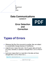 Data Communications: Error Detection and Correction