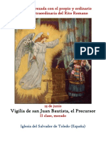 23 de Junio. Vigilia de San Juan Bautista. Propio y Ordinario de La Santa Misa