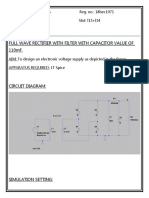 Virtual Lab:: Full Wave Rectifier With Filter With Capacitor Value of 110mF