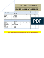 JMC Truck Maintenance Chart (2 Tons) Model: JX1032D JX1032DP JX5033XXYXA JX5033XXYXPA JX1043DB2