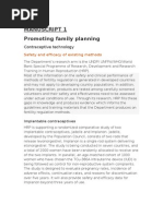 Manuscript 1 Promoting Family Planning: Contraceptive Technology