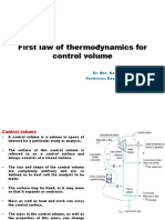 First Law of Thermodynamics For A Control Volume