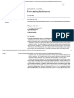 Forecasting Techniques Summary