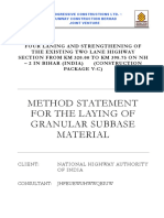 Method Statement For The Laying of Granular Subbase Material