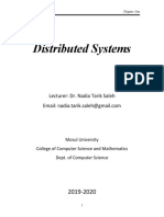 Distributed Systems: Lecturer: Dr. Nadia Tarik Saleh