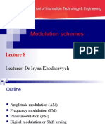 Modulation Schemes: Lecturer: DR Iryna Khodasevych