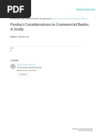 Product Considerations in Commercial Banks: A Study: FEBRUARY 2016