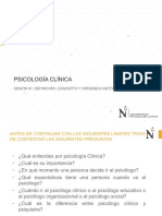 Psicología Clínica: Sesión 01: Definición, Concepto Y Orígenes Históricos