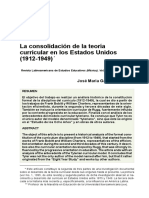 La Consolidación de La Teoría Curricular en Los Estados Unidos (1912-1949)