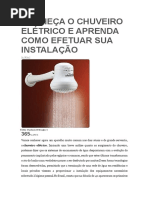 Conheça o Chuveiro Elétrico e Aprenda Como Efetuar Sua Instalação