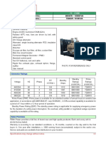 Standby Power 50Hz Prime Power 50Hz - : Standard Features