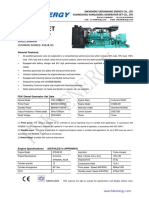 Data Sheet: Diesel Generator 880Kw 50HZ/1500RPM Cummins Model: Kta38-G5